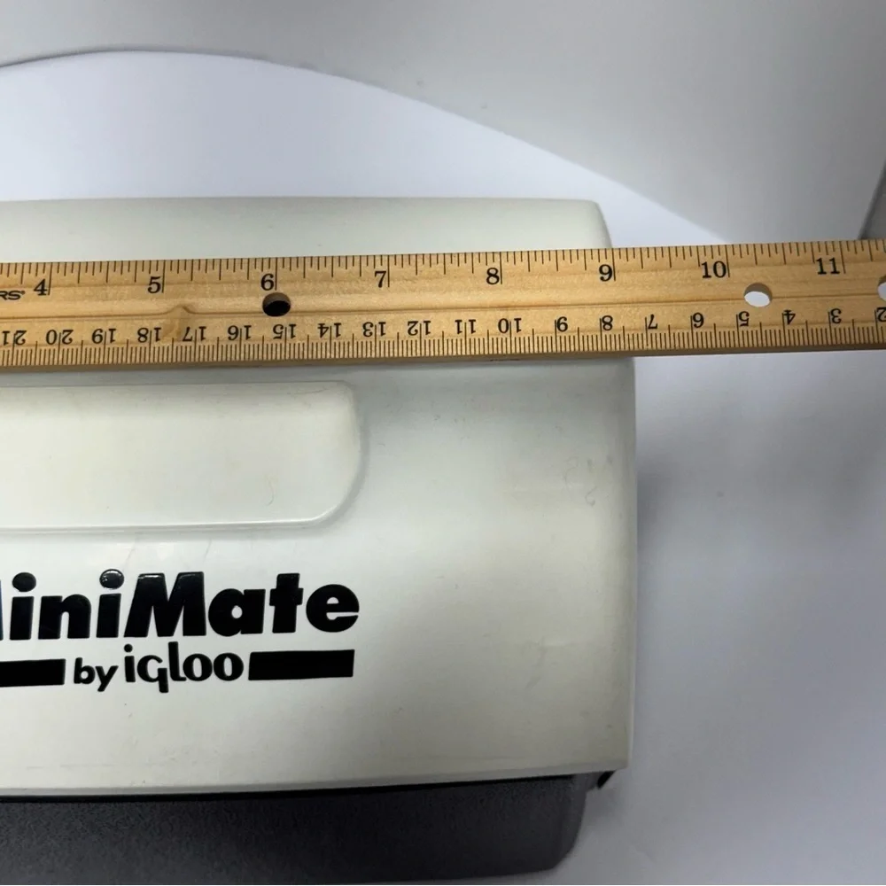 Vintage Mini Mate Cooler by Igloo Lunch Box Push Button 1990's Black and White